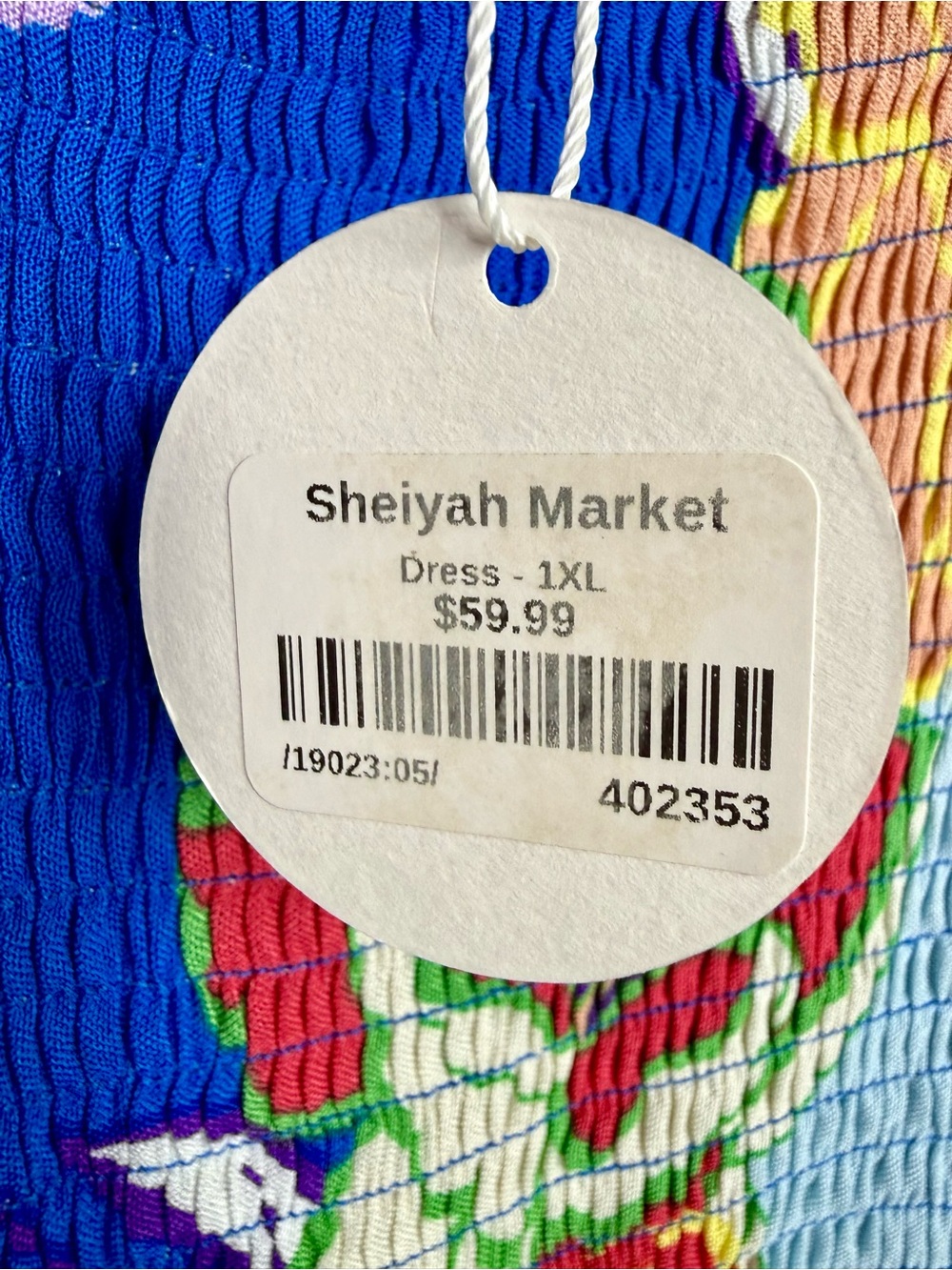 Oddy Vibrant Floral Smocked Multicolored Midi Dress NWT - Picture 4 of 7